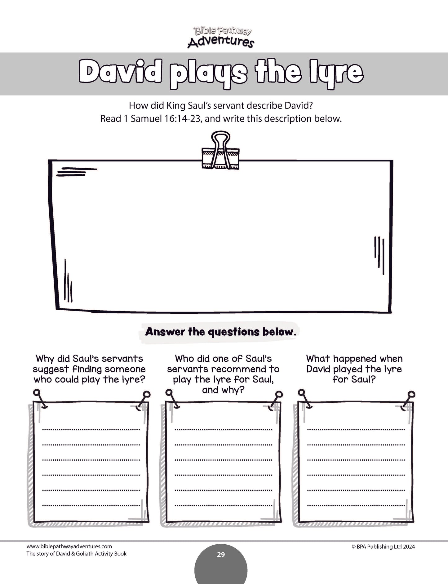 David & Goliath Activity Book