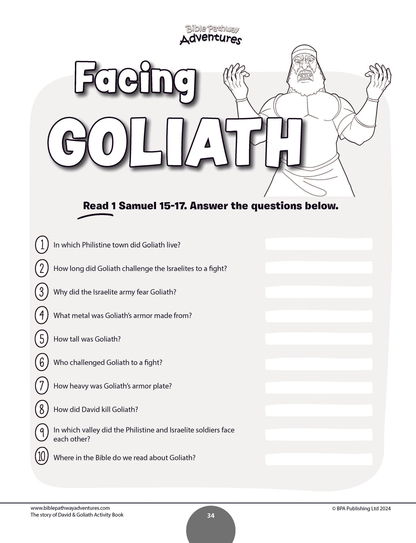 David & Goliath Activity Book