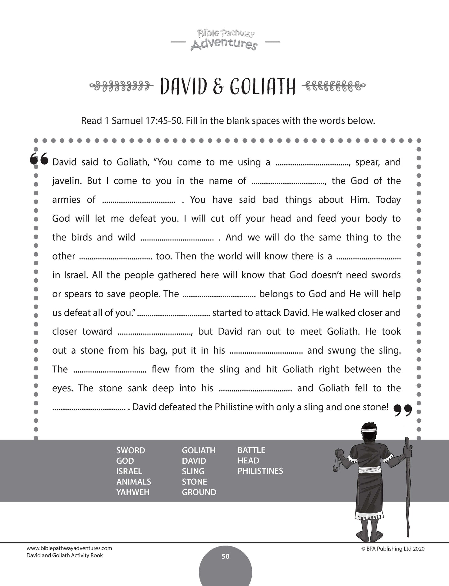 David and Goliath Activity Book