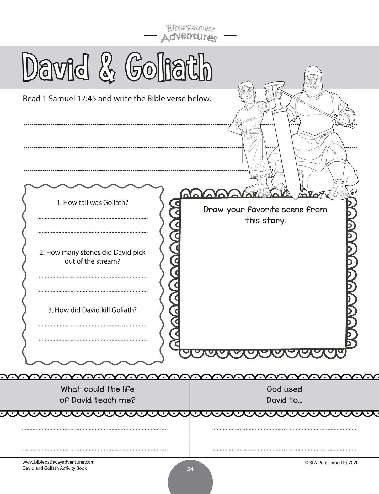 David and Goliath Activity Book (paperback)