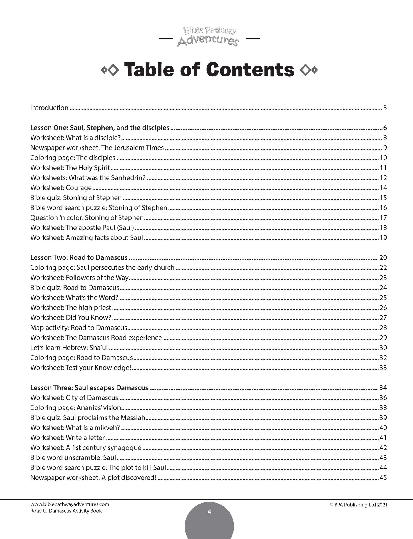 Road to Damascus Activity Book