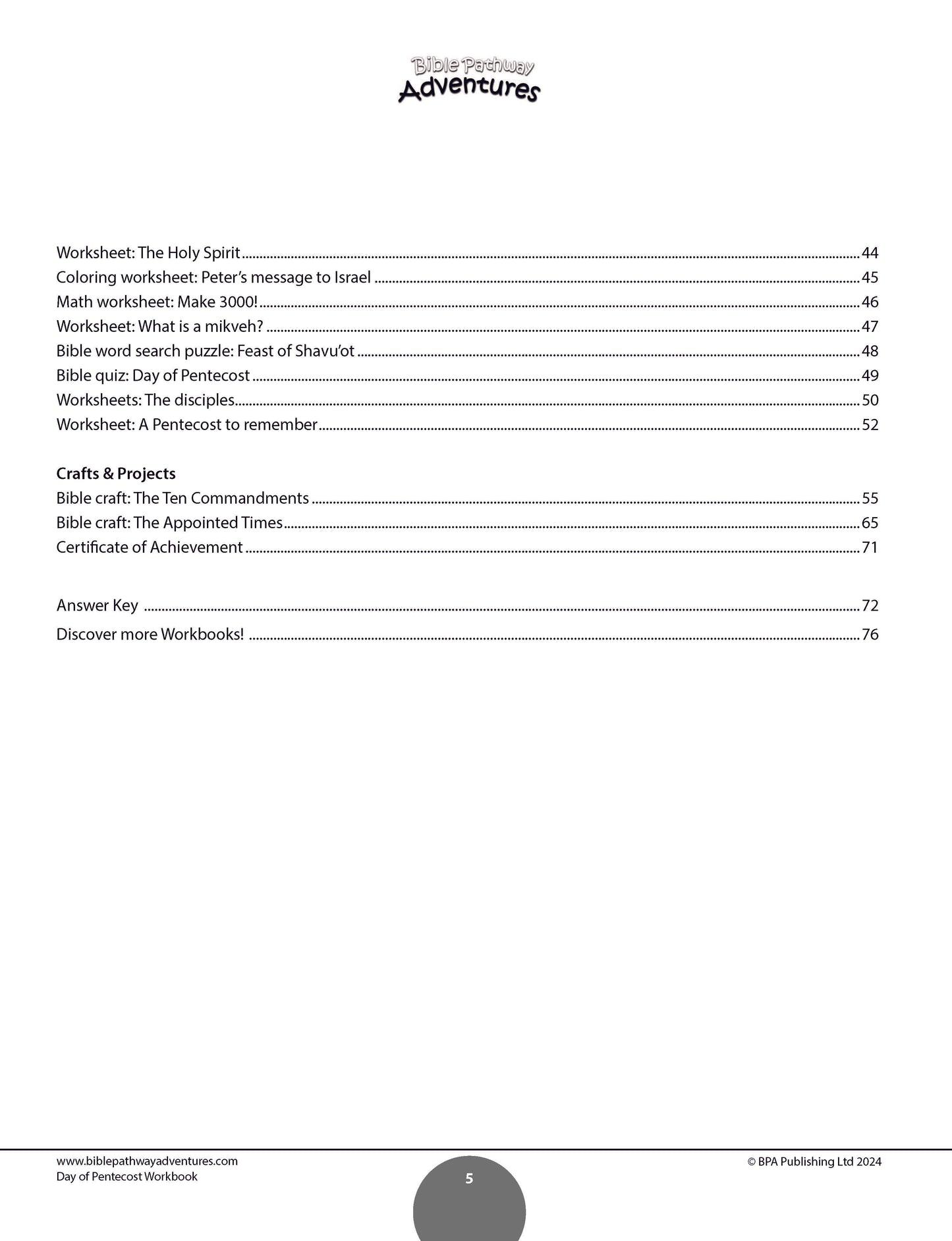 Day of Pentecost Workbook