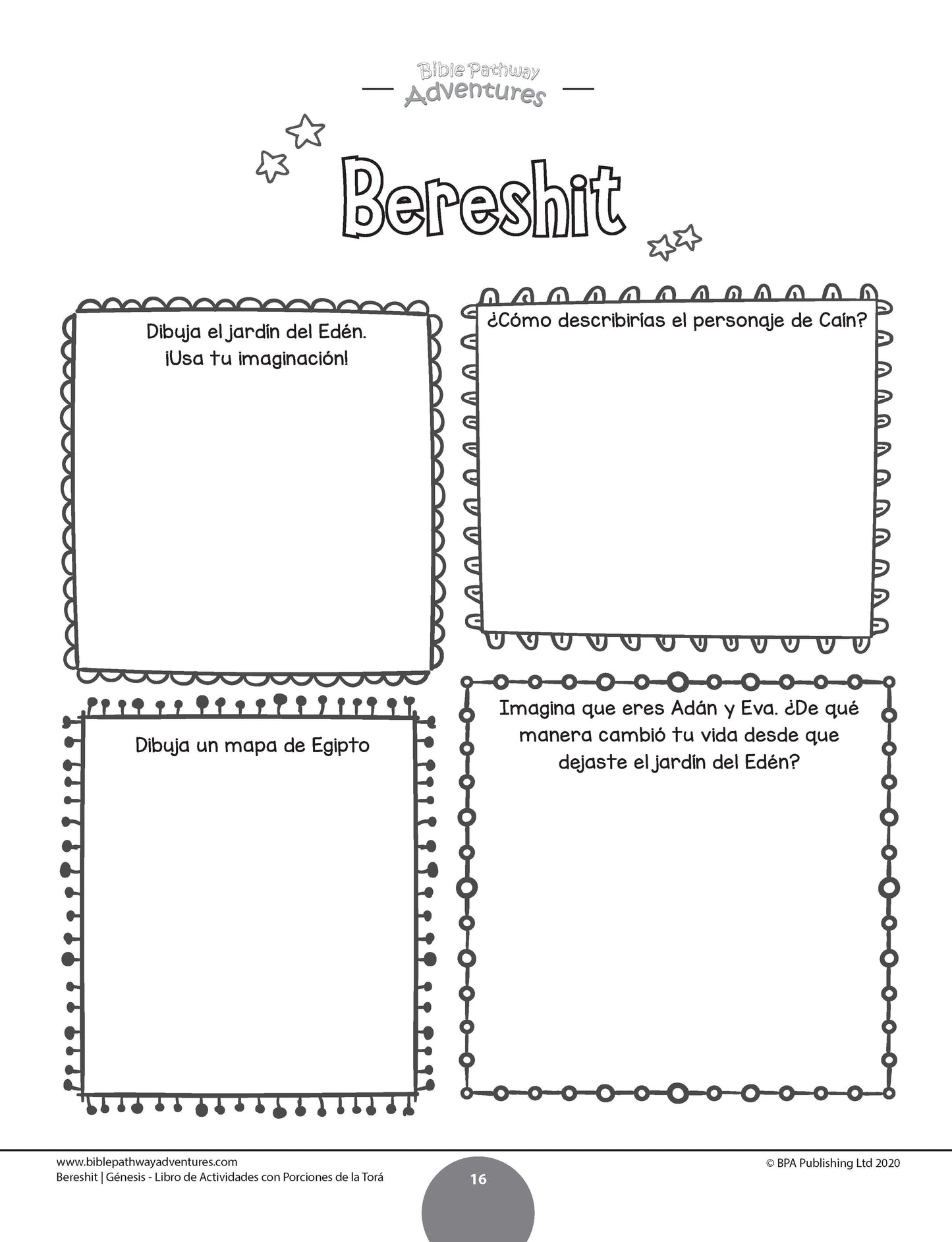 Bereshit / Génesis: Libro de actividades con porciones de la Torá