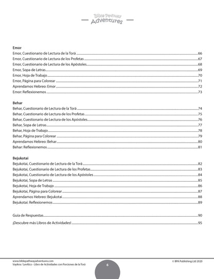 Vayikra / Levítico: Libro de actividades con porciones de la Torá (paperback)