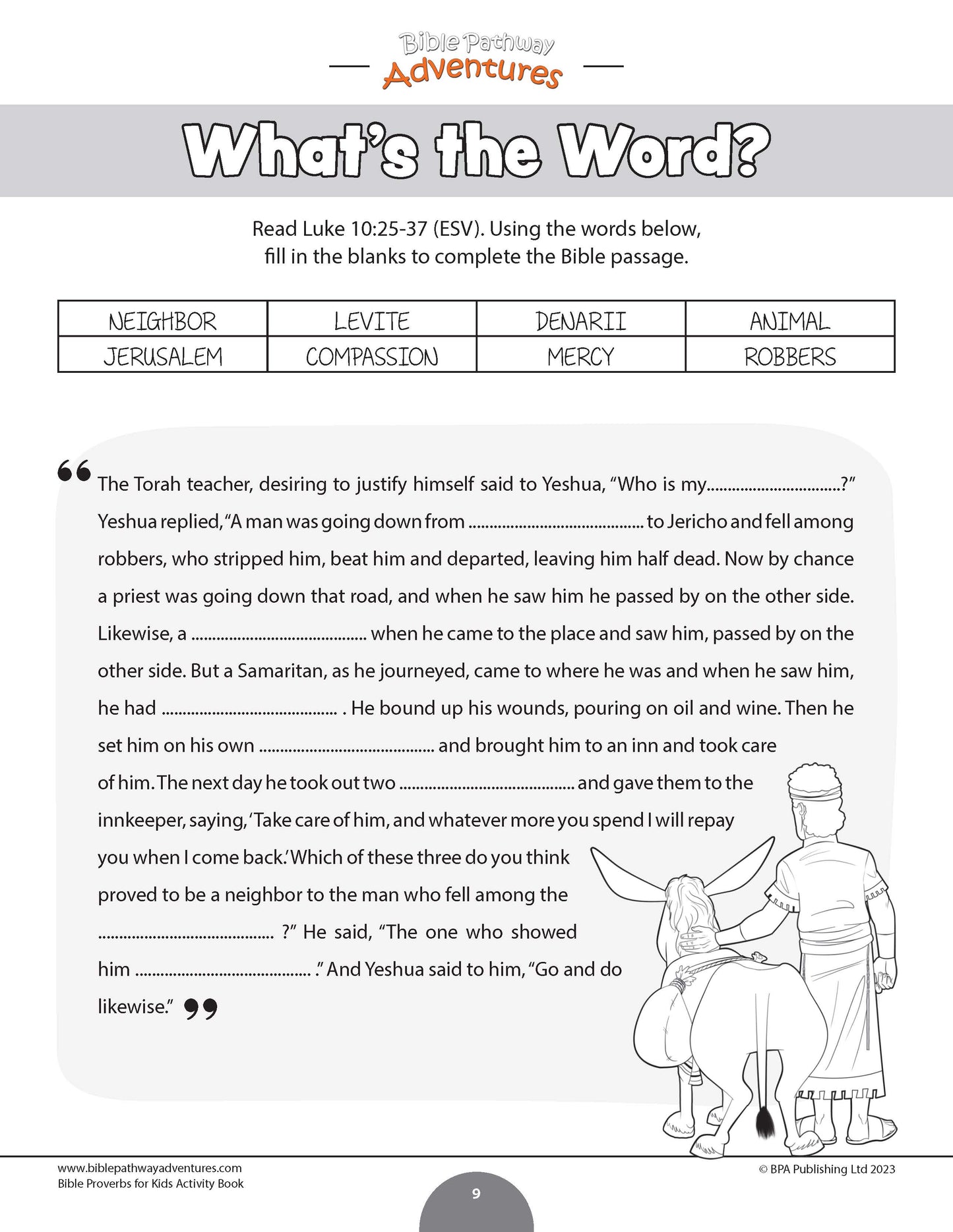Kindness: Bible Activity Book for Kids (PDF)