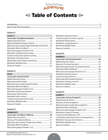 Kingdom Character Bible Curriculum for Grades 3-6