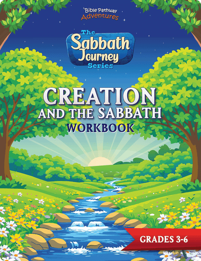 Cover of 'Creation and the Sabbath Workbook' from the Sabbath Journey Series with a scenic design.