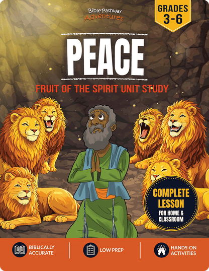 Peace Workbook (Fruit of the Spirit) from Bible Pathway Adventures with daniel and the lions in a lions' den.