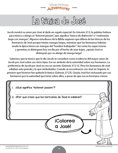 La vida de José: Libro de actividades (paperback)