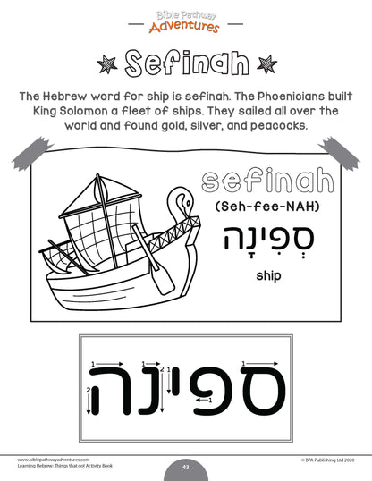 Learning Hebrew: Things that Go! Activity Book