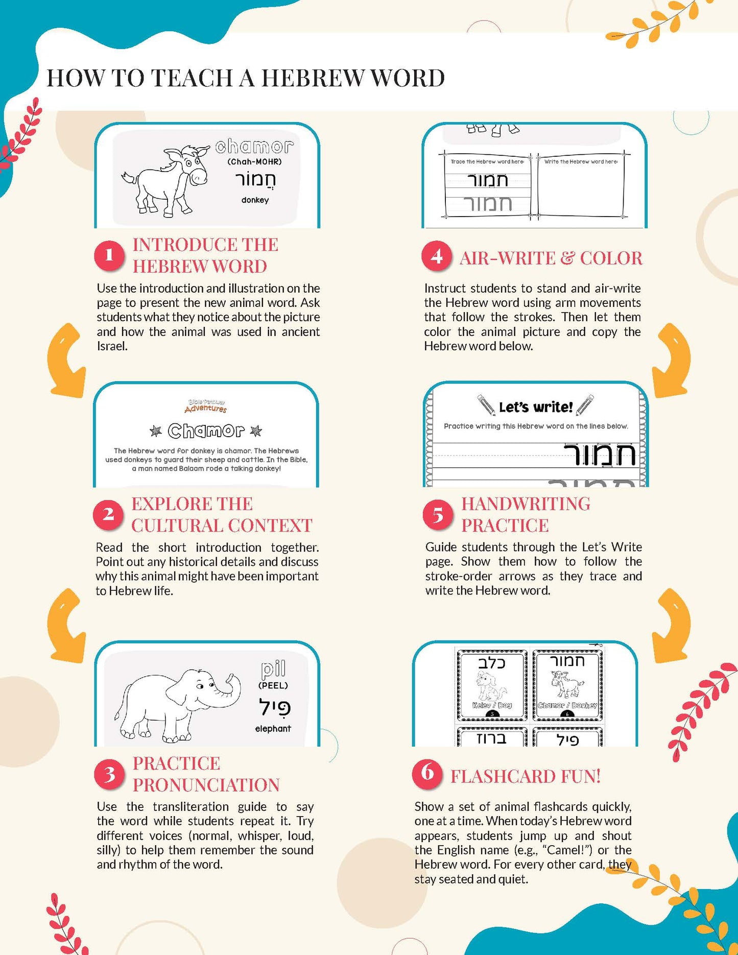 Learning Hebrew: Animals Activity Book for Beginners (PDF)