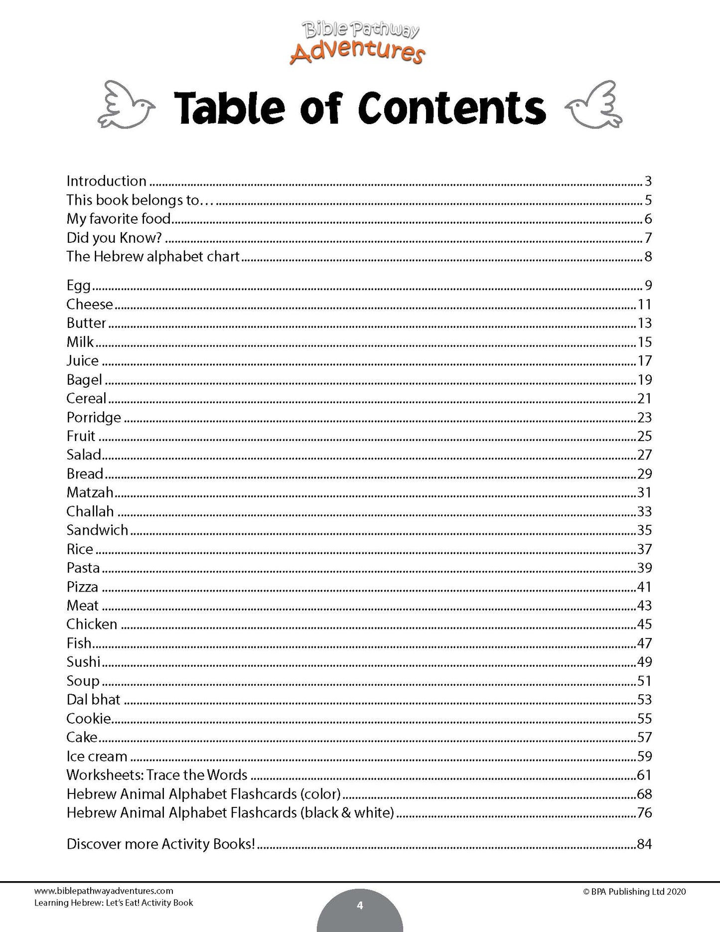 Learning Hebrew: Let’s Eat! Activity Book for Beginners (PDF)