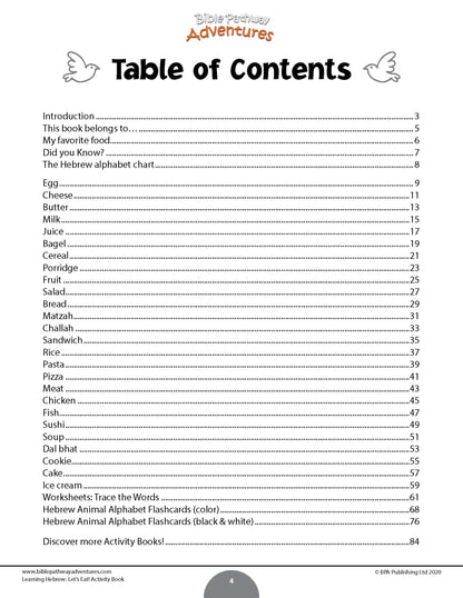 Learning Hebrew: Let’s Eat! Activity Book for Beginners (PDF)