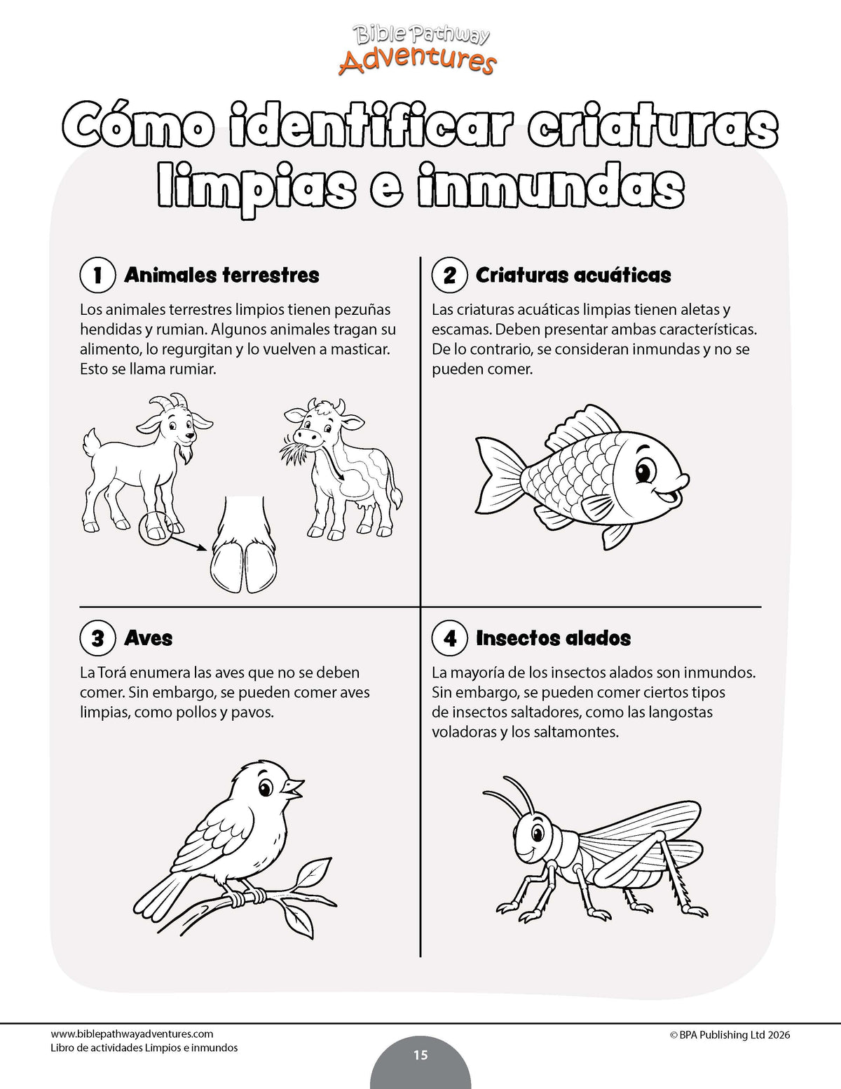 Libro de actividades -  Limpios e inmundos