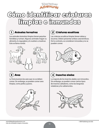 Libro de actividades -  Limpios e inmundos
