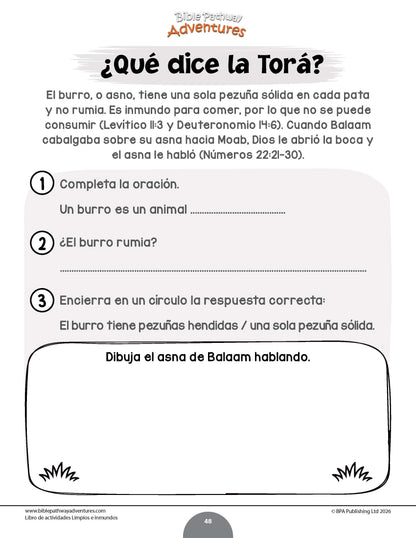 Libro de actividades -  Limpios e inmundos