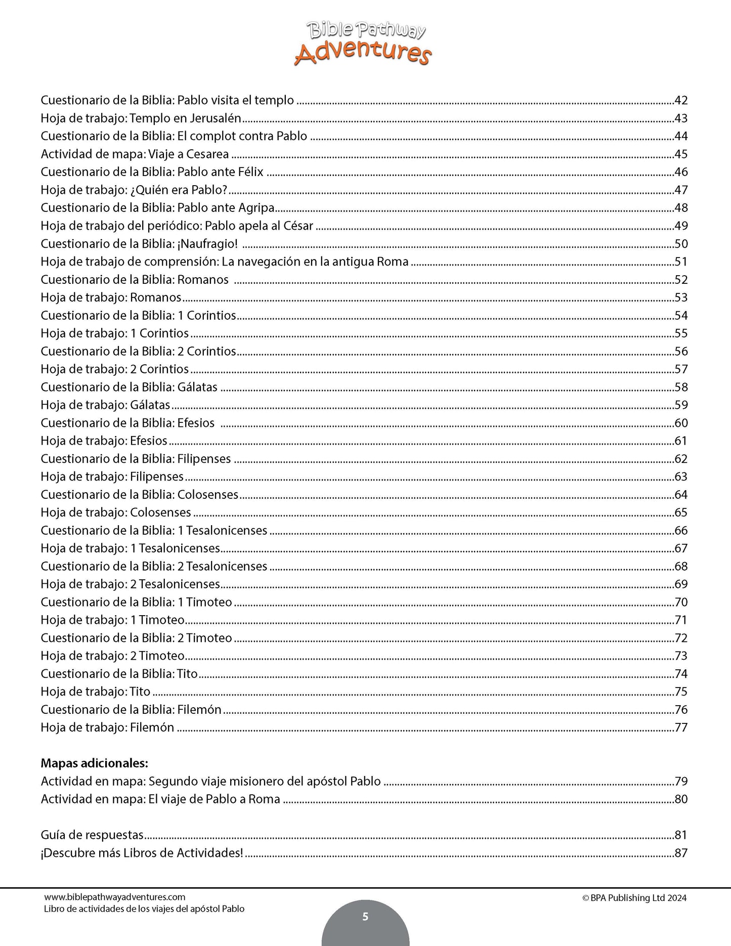 PAQUETE: Libros de actividades del apóstol Pablo (grados 3-6)