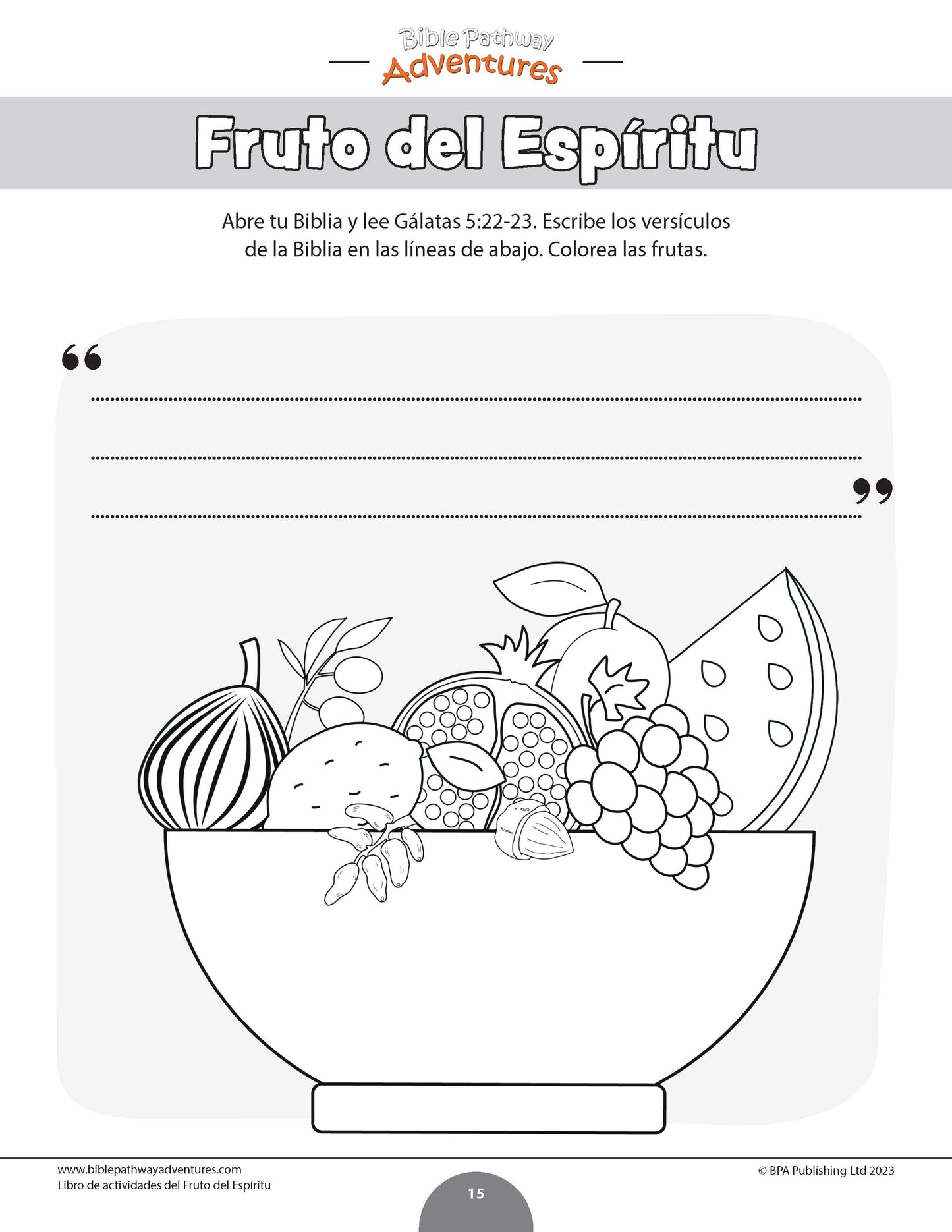 Libro de actividades del Fruto del Espíritu: Paciencia (PDF)