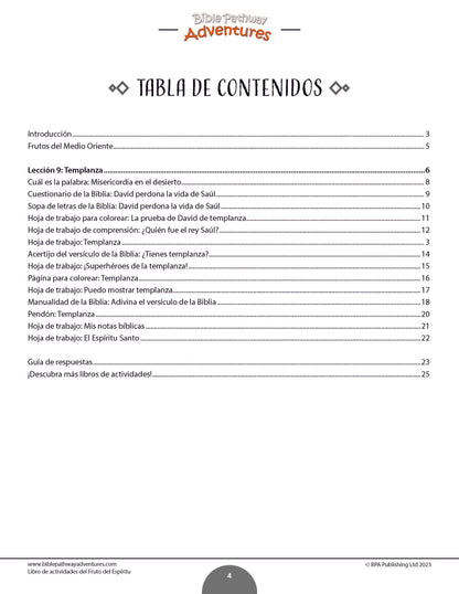 Libro de actividades del Fruto del Espíritu: Templanza (PDF)
