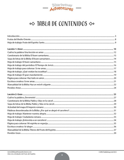 Libro de actividades del fruto del espíritu (PDF)