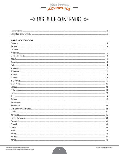 Libro de actividades de los libros de la Biblia (paperback)