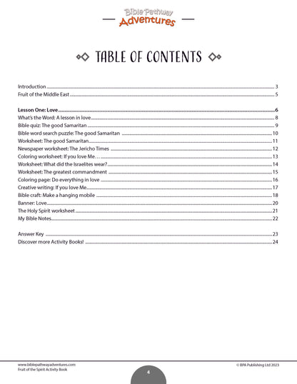 Love: Fruit of the Spirit Activity Book (PDF)