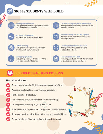 Love Workbook' from the Fruit of the Spirit -  Educational workbook with skills students will build and flexible teaching options on a colorful background.