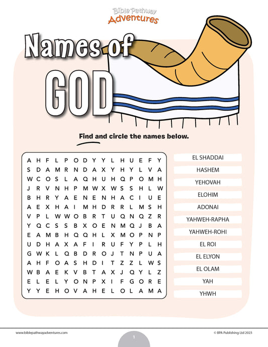 Names of God word search (PDF)