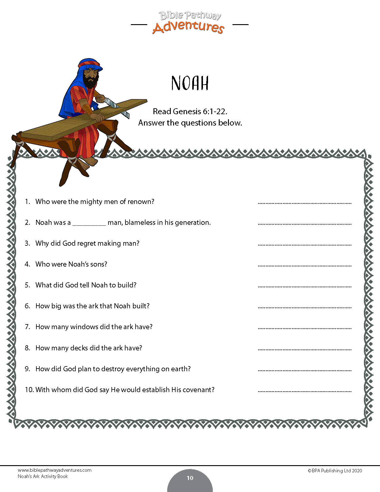 Noah's Ark Activity Book (paperback)