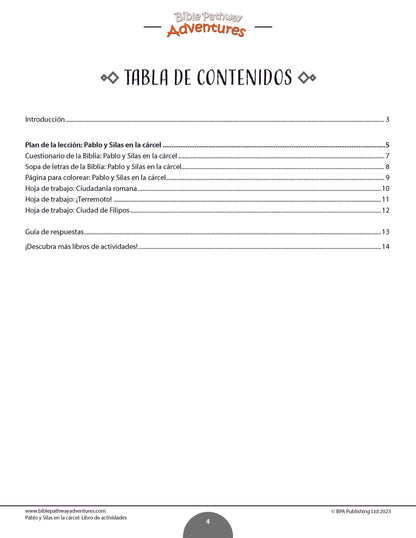 Pablo y Silas en la cárcel: Libro de actividades (PDF)