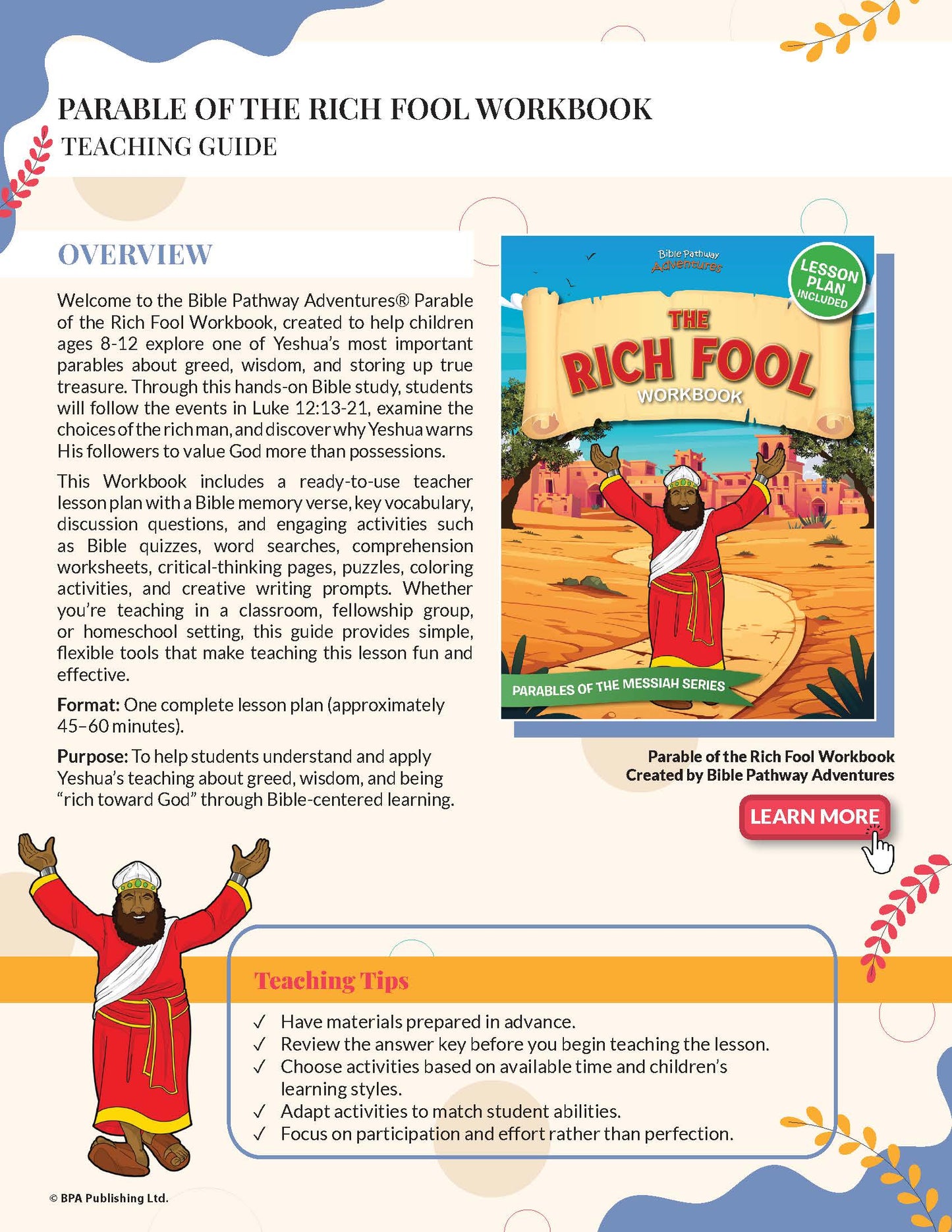 The Rich Fool' workbook Teaching Guide
