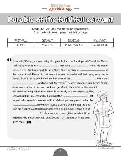 Parable of the Faithful Servant Activity Book (PDF)