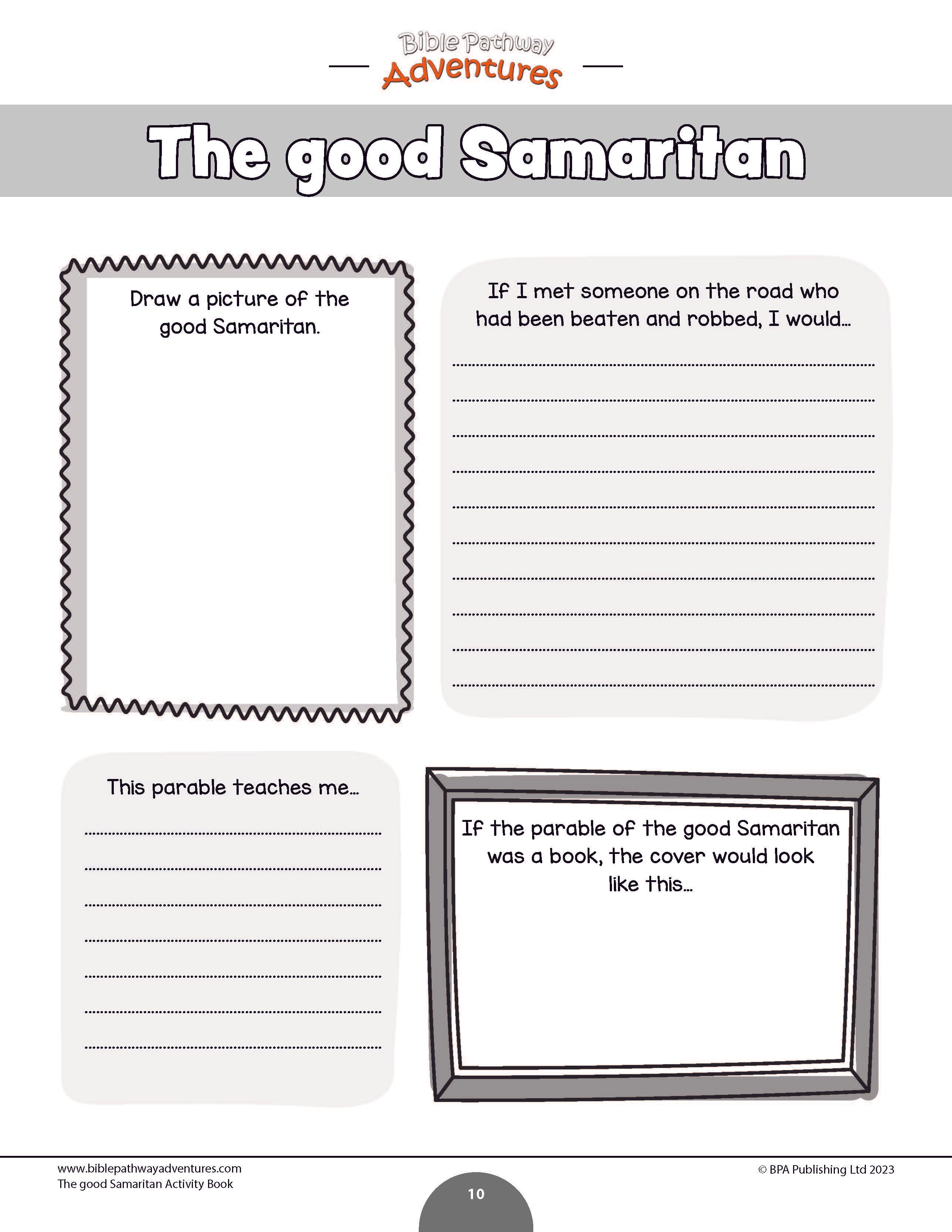 Parable Of The Good Samaritan Activity Book (PDF) – Bible Pathway ...