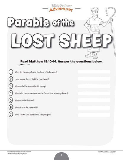 Libro de actividades de la parábola de la oveja perdida