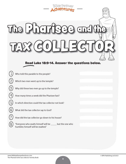 Libro de Actividades de la Parábola del Fariseo y el Recaudador de Impuestos