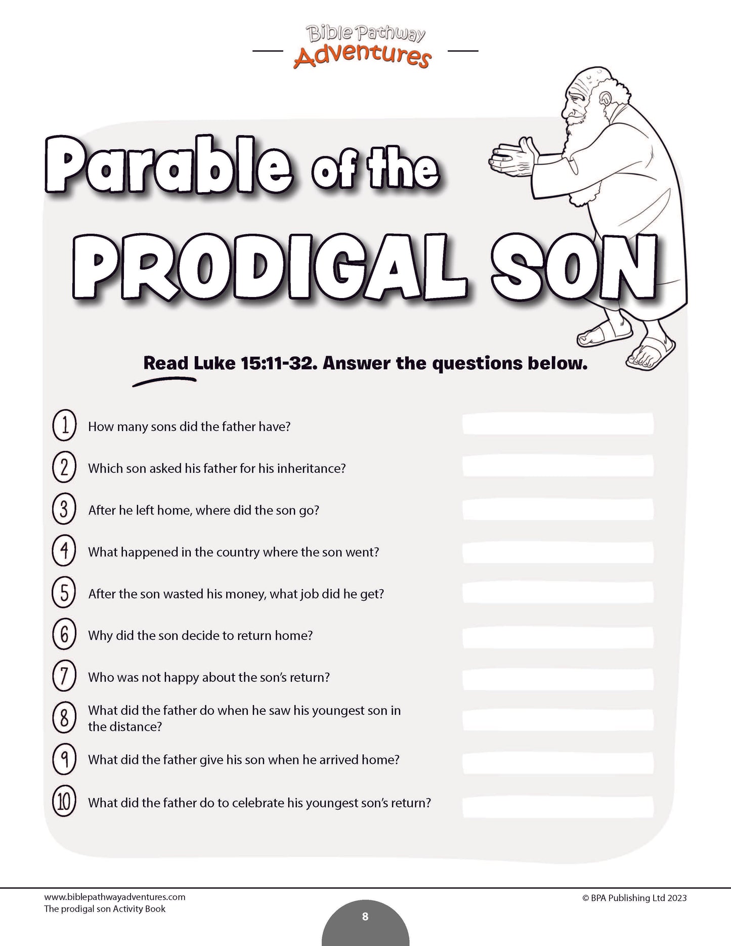 Parable of the Prodigal Son Activity Book (PDF)