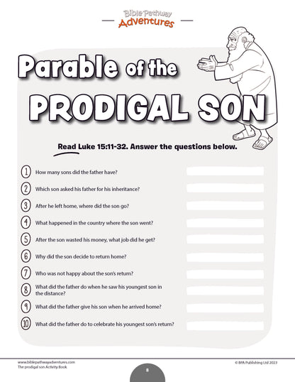 Parable of the Prodigal Son Activity Book