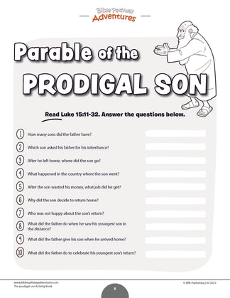 Parable of the Prodigal Son Activity Book (PDF) – Bible Pathway Adventures