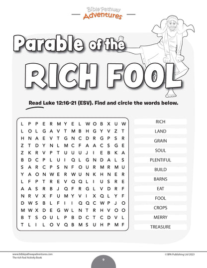 Parable of the Rich Fool Activity Book