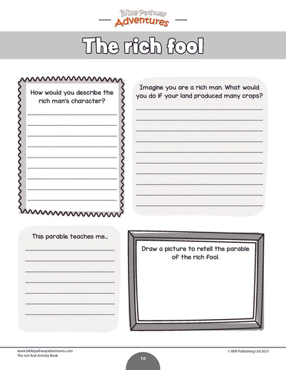 Parable of the Rich Fool Activity Book