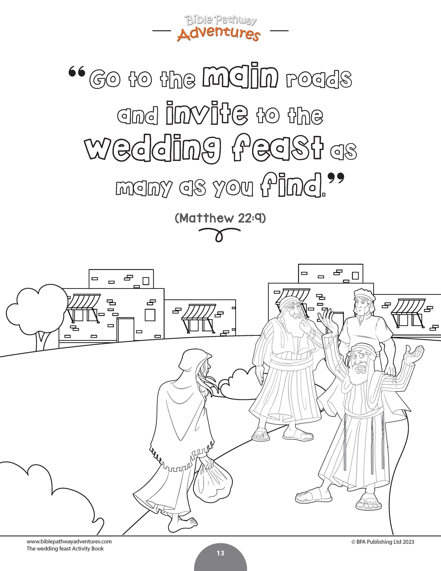 Libro de actividades de la parábola de la fiesta de bodas