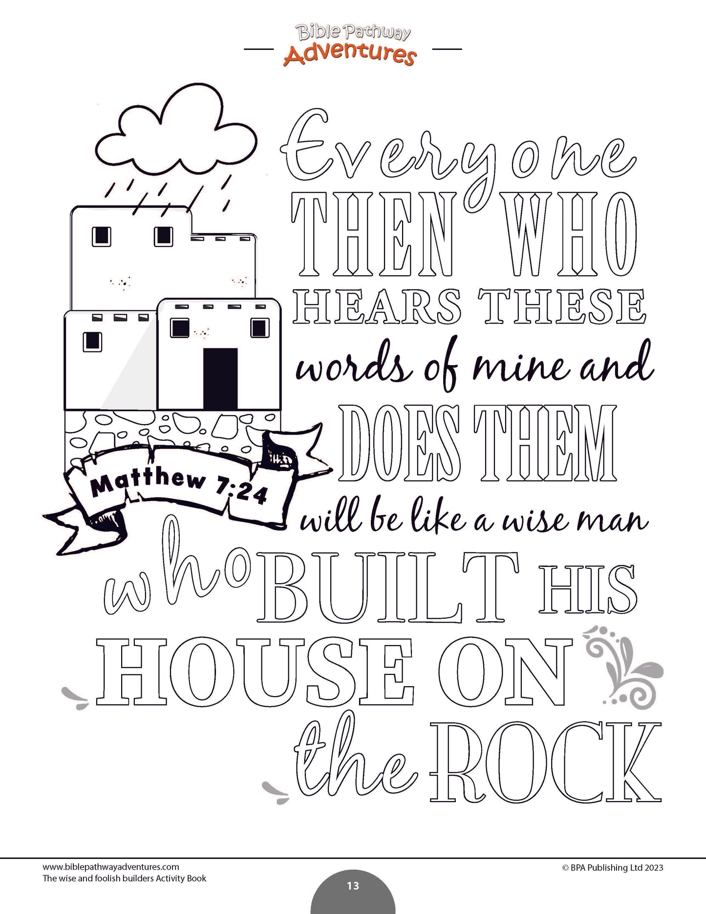 Parable of the Wise and Foolish Builders Activity Book (PDF)