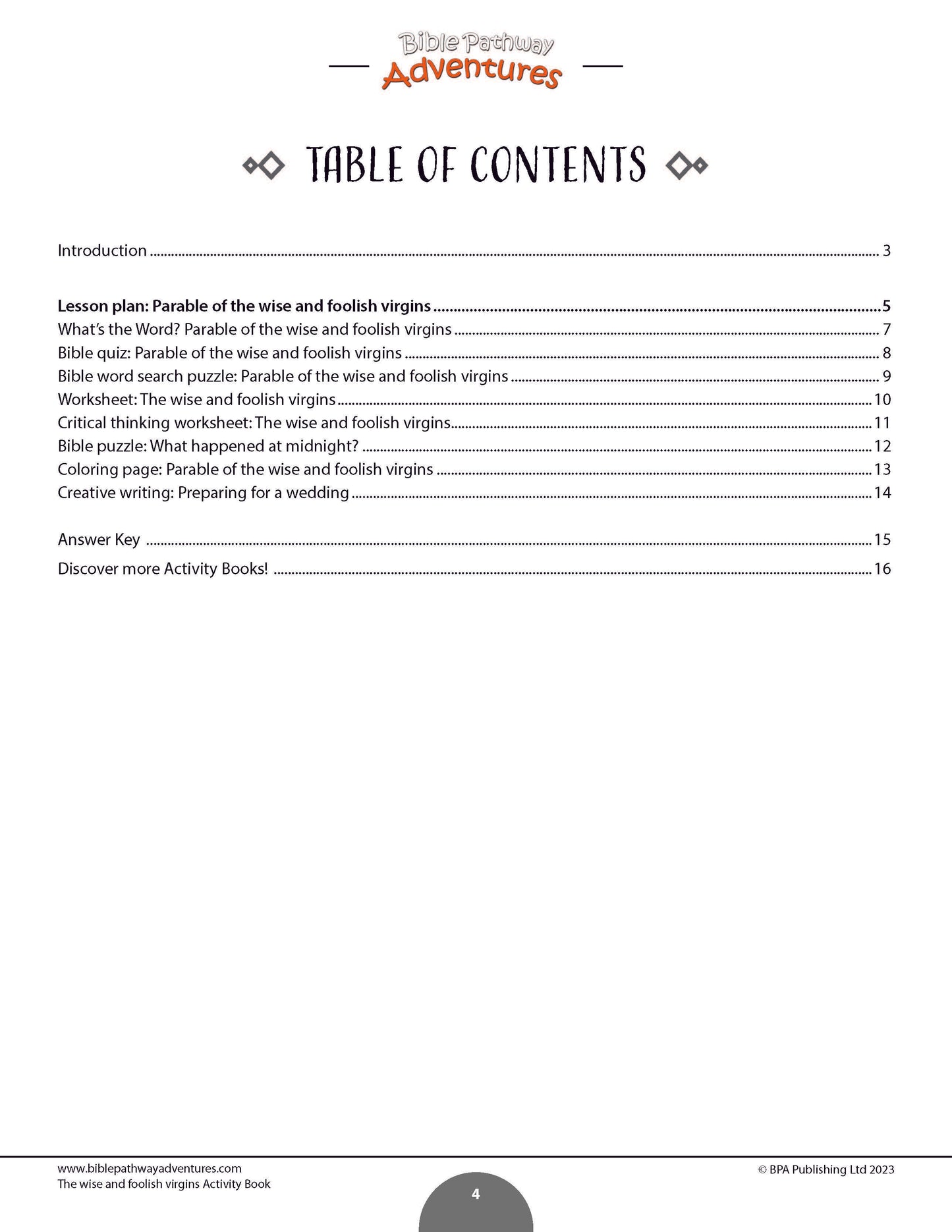 Parable of the Wise and Foolish Virgins Activity Book (PDF)