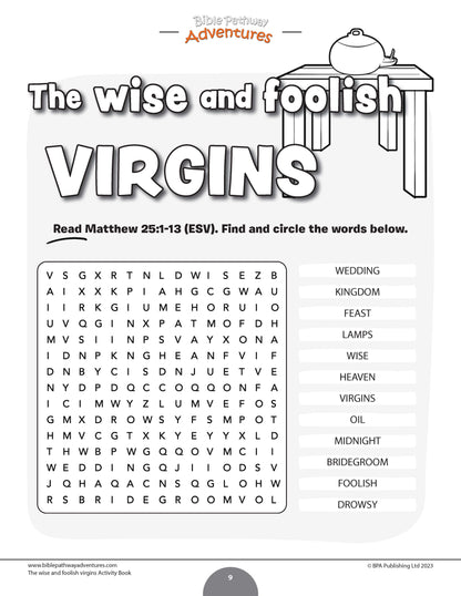 Parable of the Wise and Foolish Virgins Activity Book (PDF)