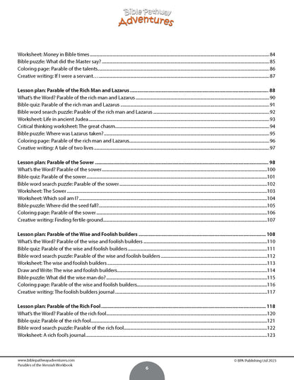Parables of the Messiah Workbook (PDF)