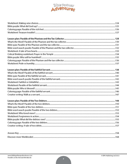 Parables of the Messiah Workbook (PDF)