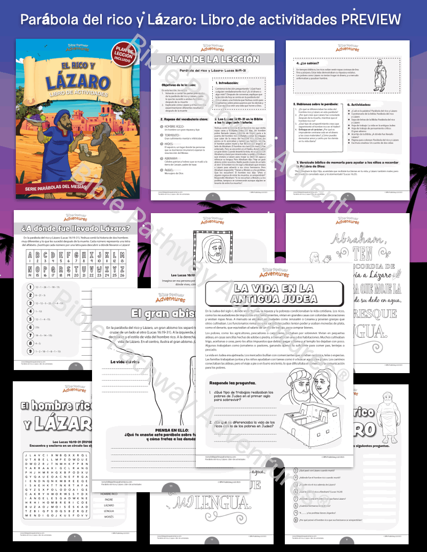 Parábola del rico y Lázaro: Libro de actividades (PDF)
