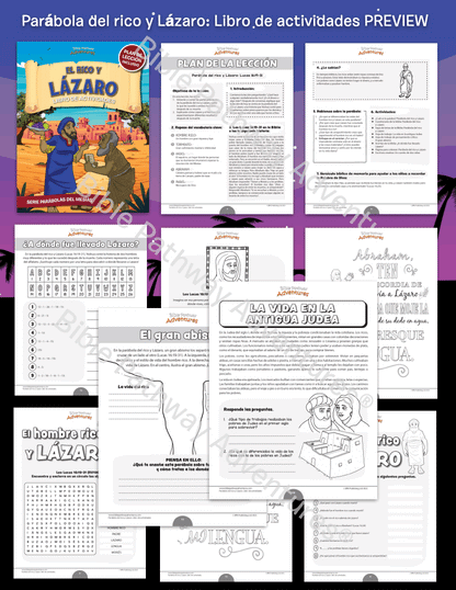 Parábola del rico y Lázaro: Libro de actividades (PDF)