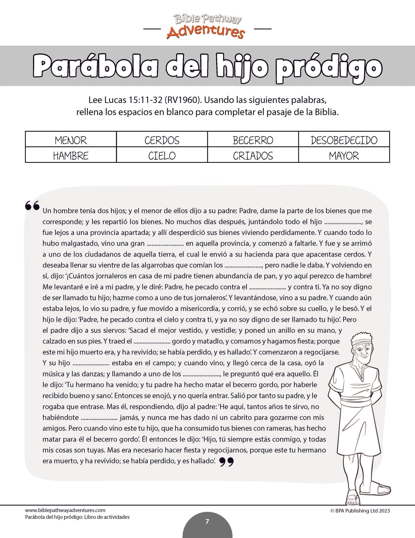 Parábola del hijo pródigo: Libro de actividades (PDF)