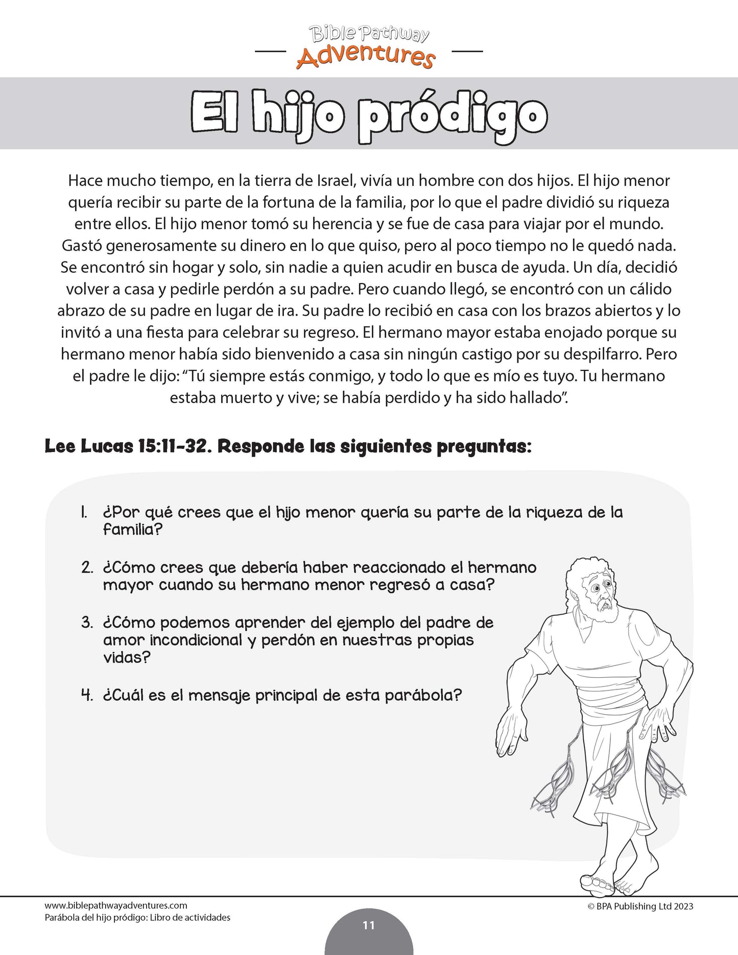 Parábola del hijo pródigo: Libro de actividades (PDF)